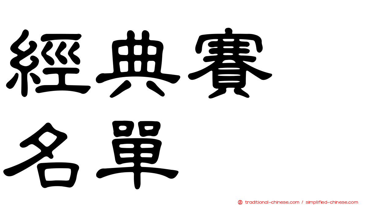 經典賽　名單